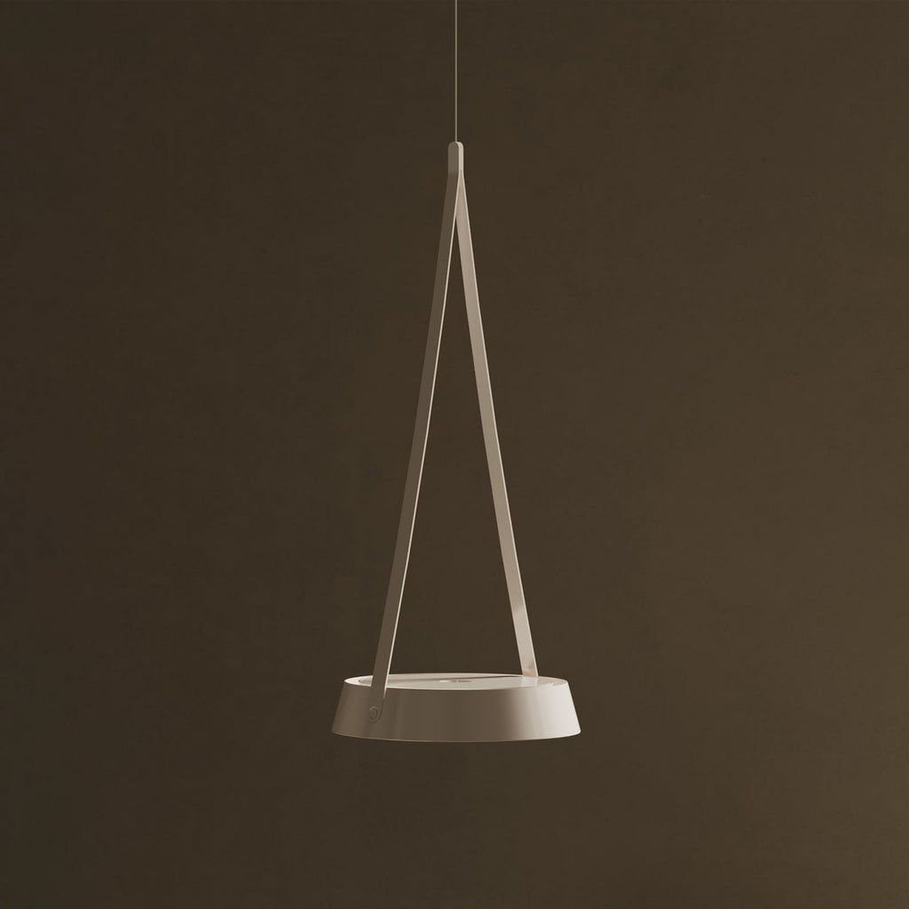 LED oppladbar pendellampe Mahina hvit aluminium Ø17 cm forfra