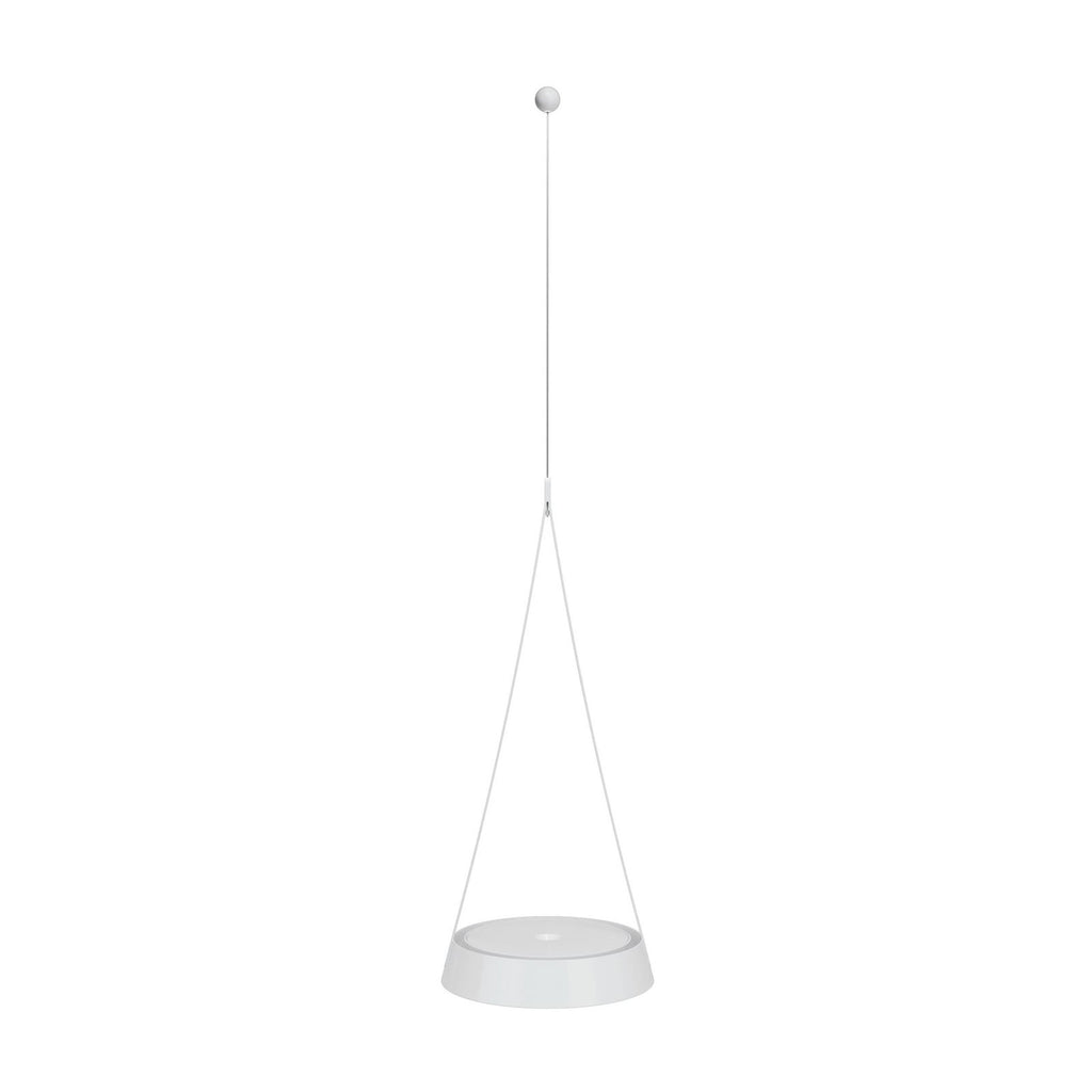 LED oppladbar pendellampe Mahina hvit aluminium Ø17 cm montert i rom
