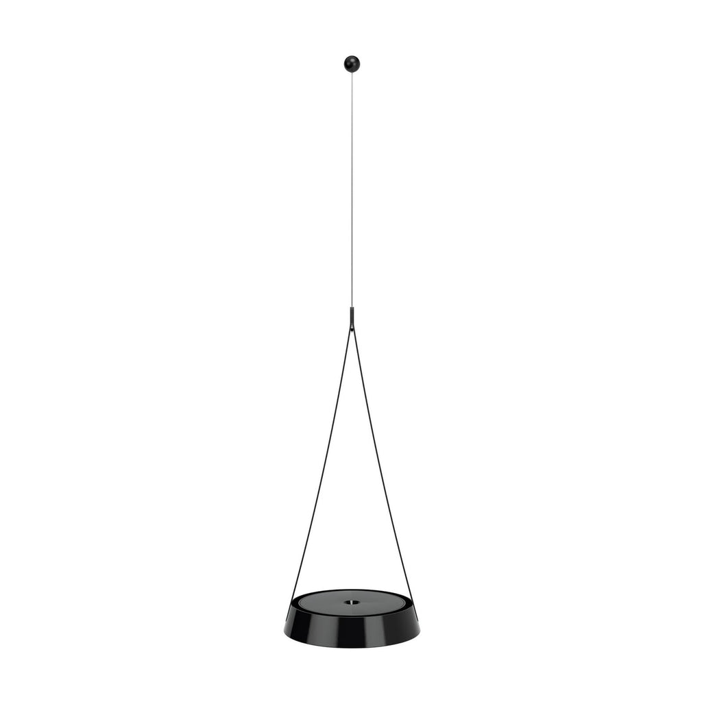 LED oppladbar pendellampe Mahina svart montert i rom