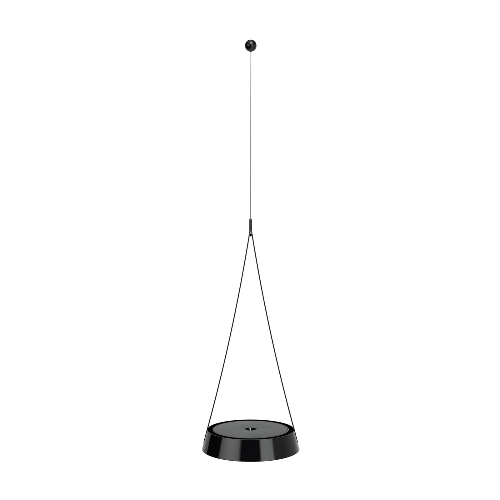 LED oppladbar pendellampe Mahina svart montert i rom