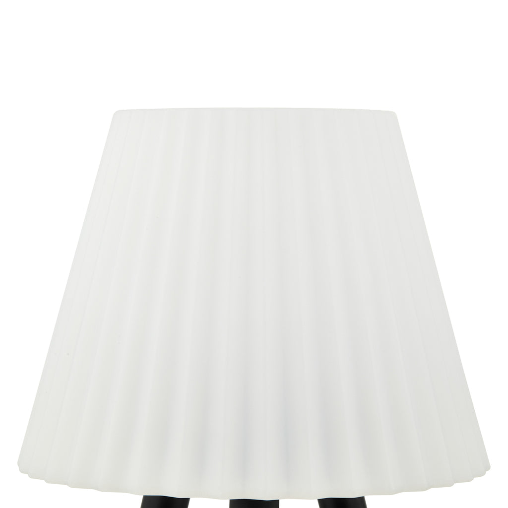 LED oppladbar utebordlampe Jaimy dimbar svart metall nærbilde av lampe