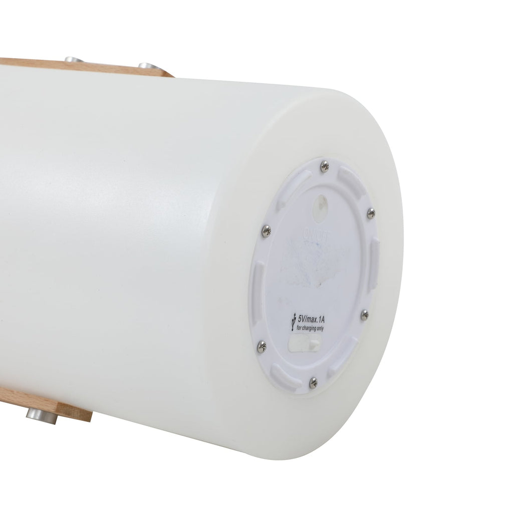 Lyset fra LED oppladbar utebordlampe Juria hvit CCT IP44 i mørket