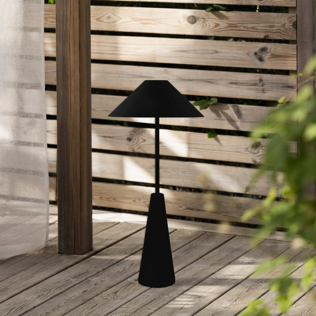 LED oppladbar utegulvlampe Cannes dimbar svart IP54 detalj av dimmer