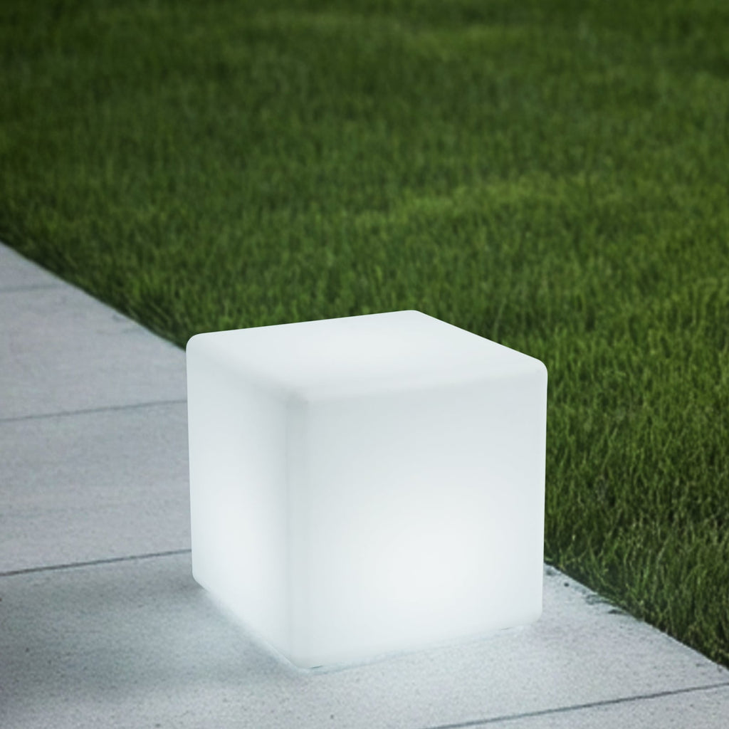 LED oppladbar utelampe Cubara terning RGB dimbar IP54 - Lindby bakside