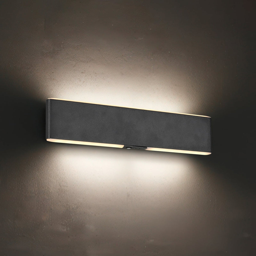 LED oppladbar vegglampe Conchita dimbar CCT 32 cm svart forfra