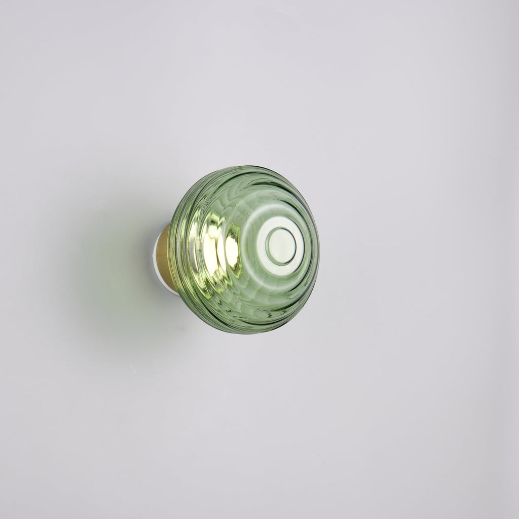 LED oppladbar vegglampe Earl glass Ø15,5 cm dimbar grønn lys av