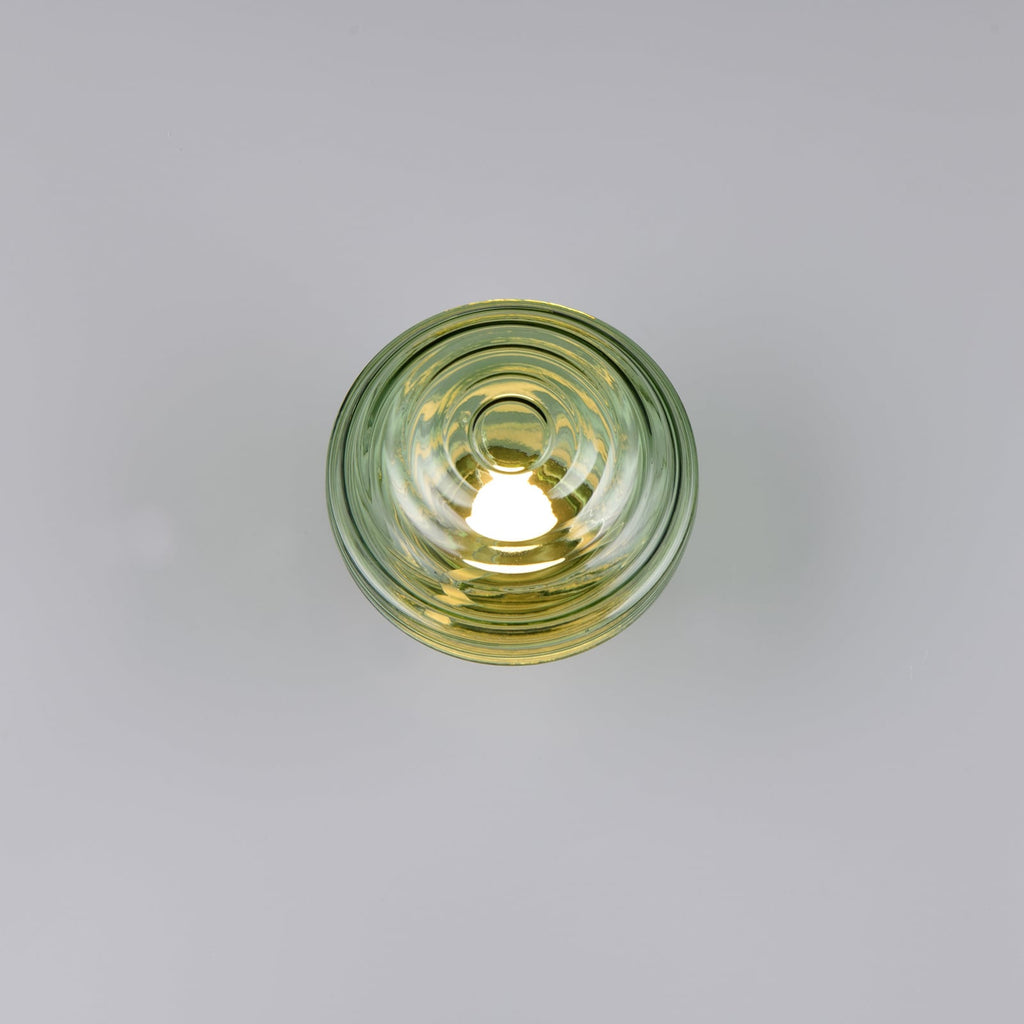 LED oppladbar vegglampe Earl glass Ø15,5 cm dimbar grønn lys i mørke