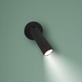 LED oppladbar vegglampe Roll 4 svart svingbar dimbar - Newgarden forfra