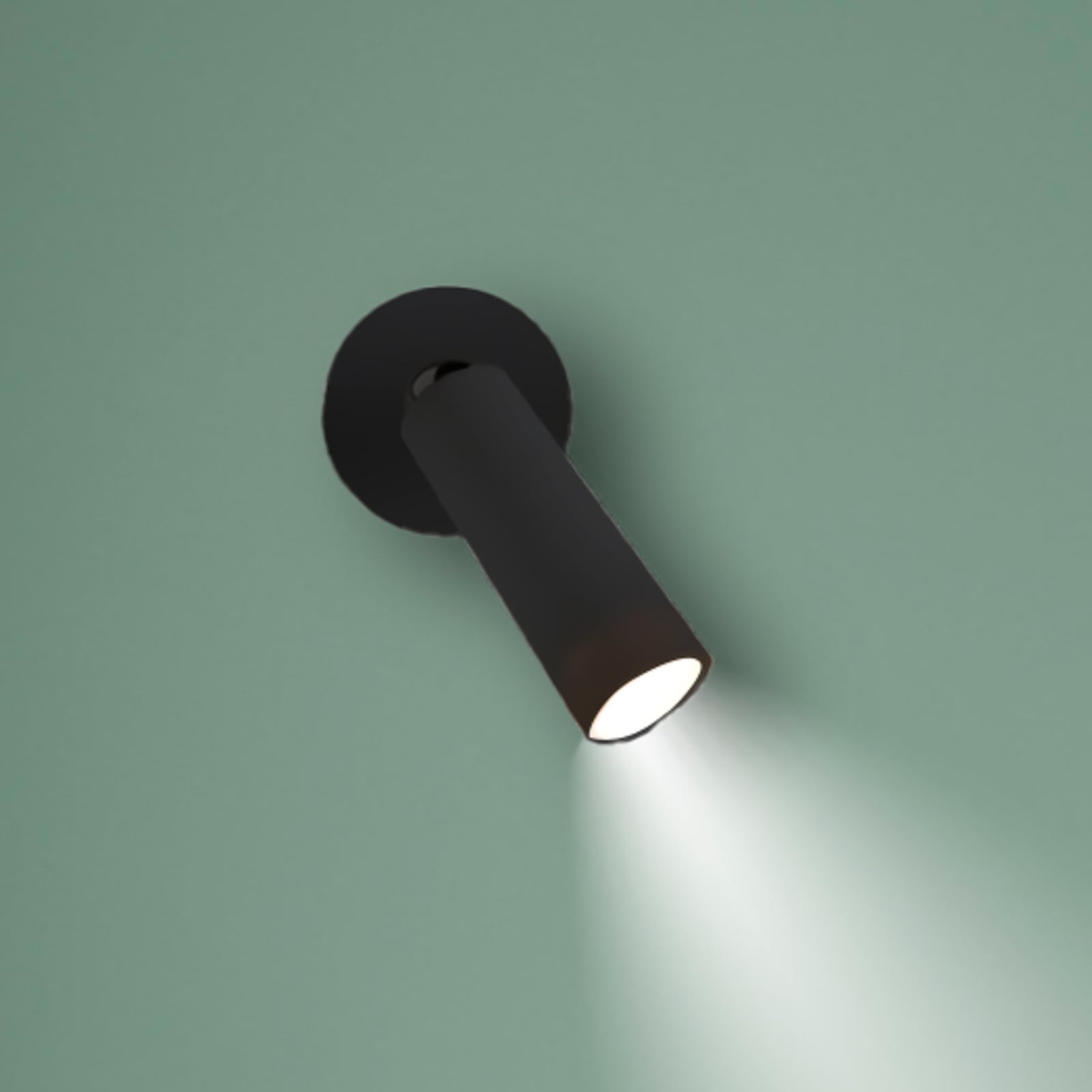LED oppladbar vegglampe Roll 4 svart svingbar dimbar - Newgarden forfra