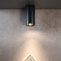 LED påbygget downlight Lucea dimbar svart Ø10 cm forfra