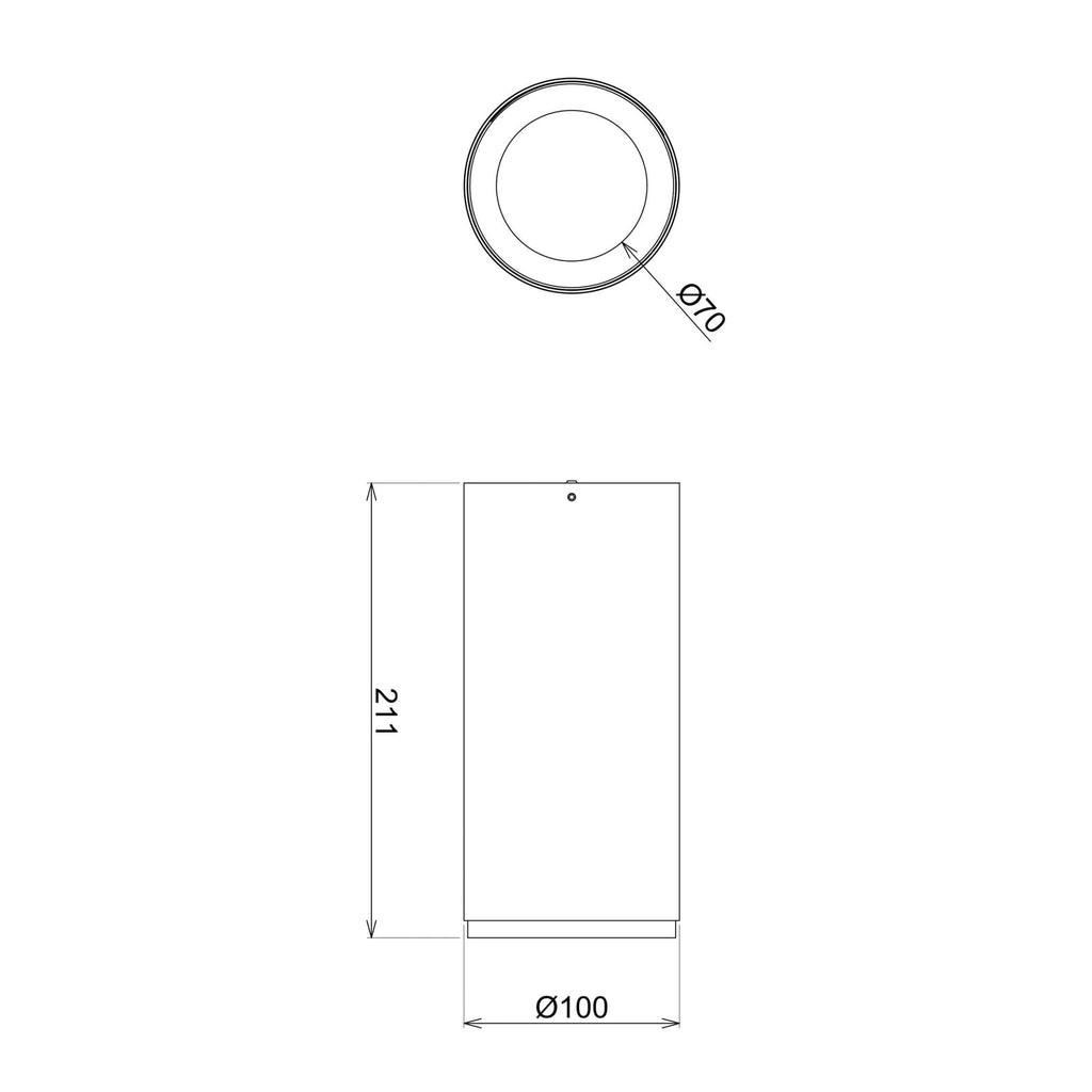 LED påbygget downlight Lucea dimbar svart Ø10 cm detalj