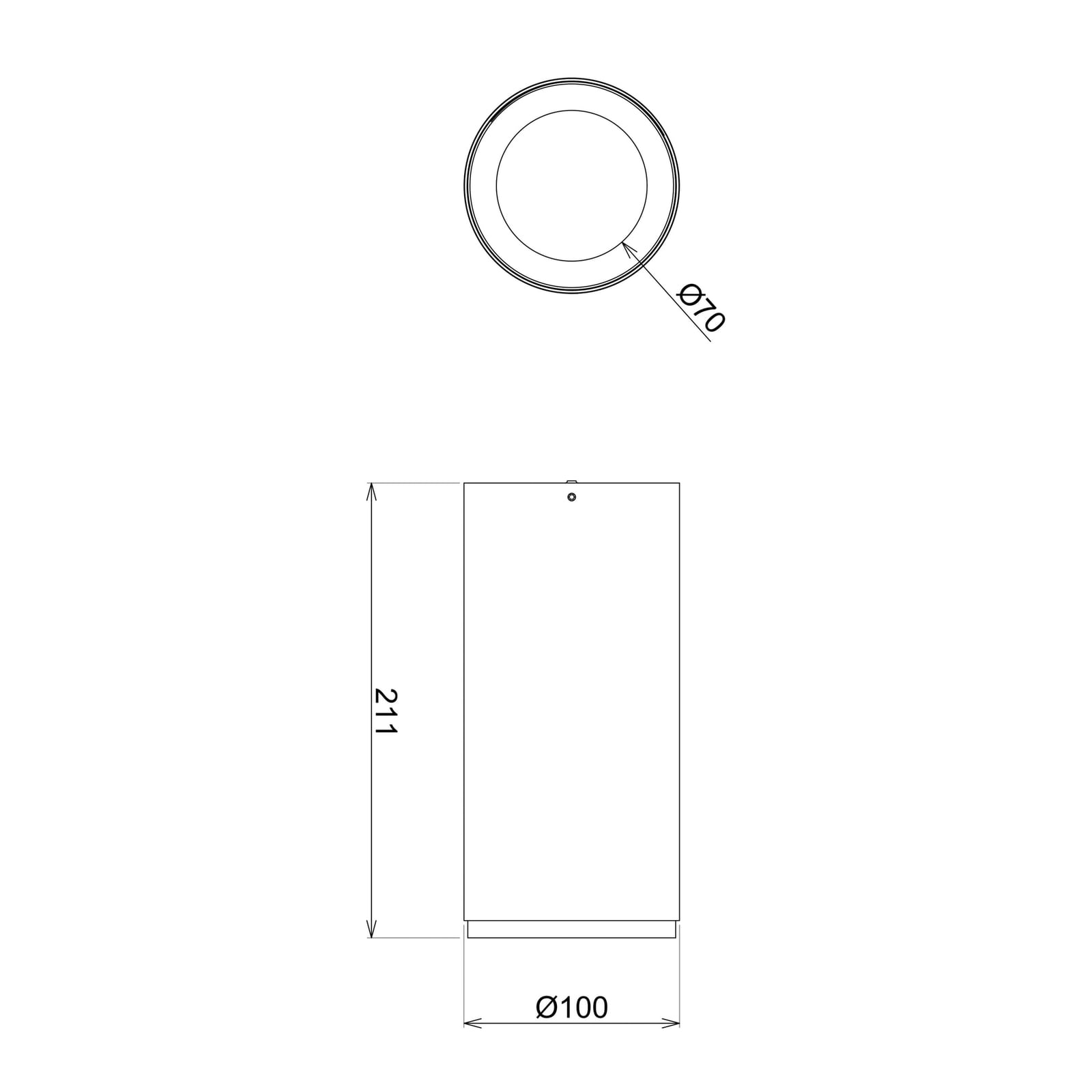 LED påbygget downlight Lucea dimbar svart Ø10 cm detalj