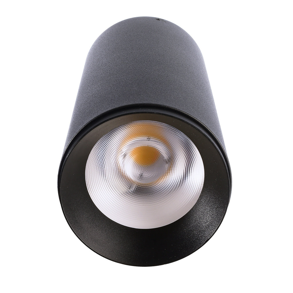 LED påbygget downlight Lucea dimbar svart Ø10 cm montert