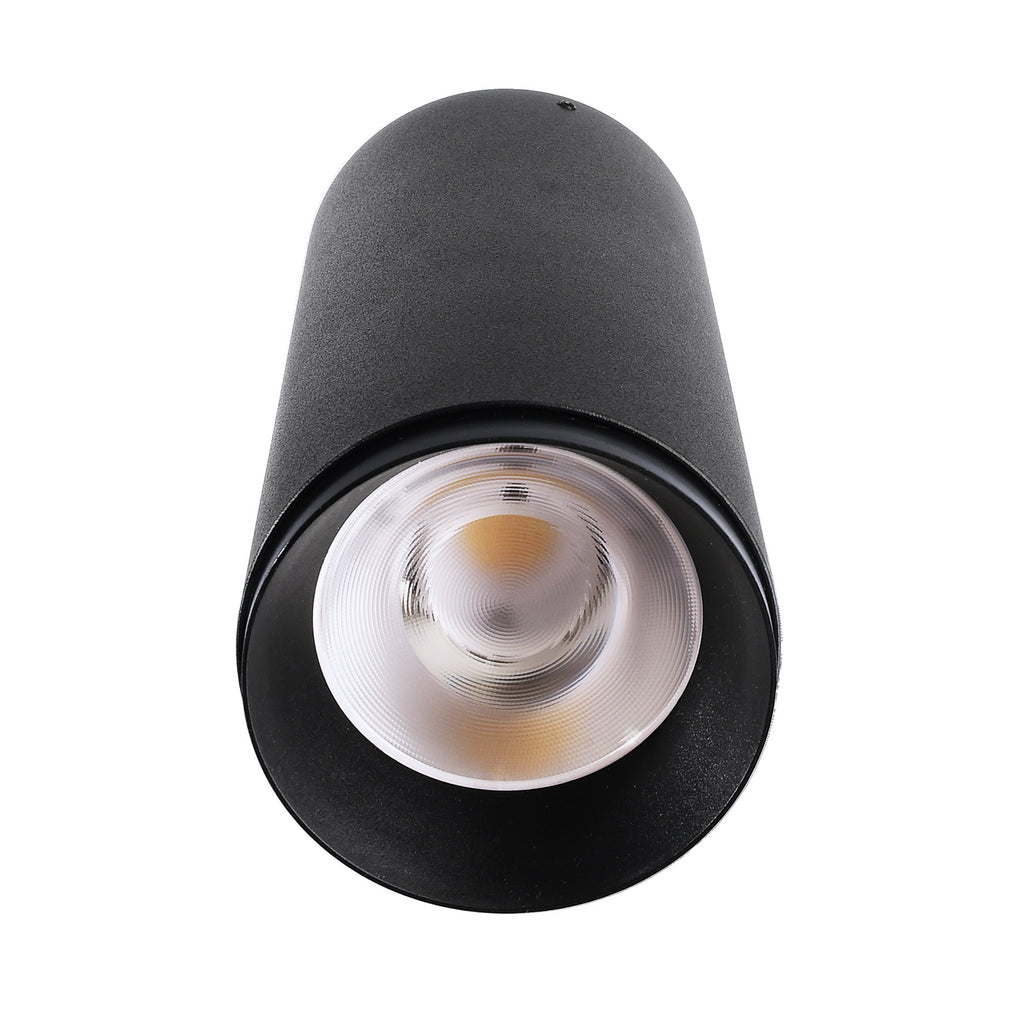 LED påbygget downlight Lucea svart dimbar 15W CCT Ø8,5 cm montert i tak