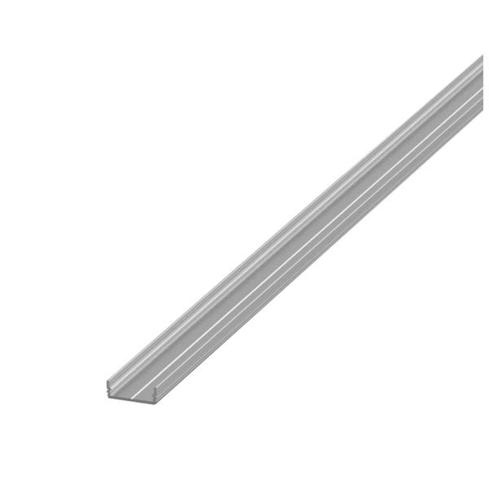 LED-påbyggingsprofil flat aluminium 200 cm - BRUMBERG forfra