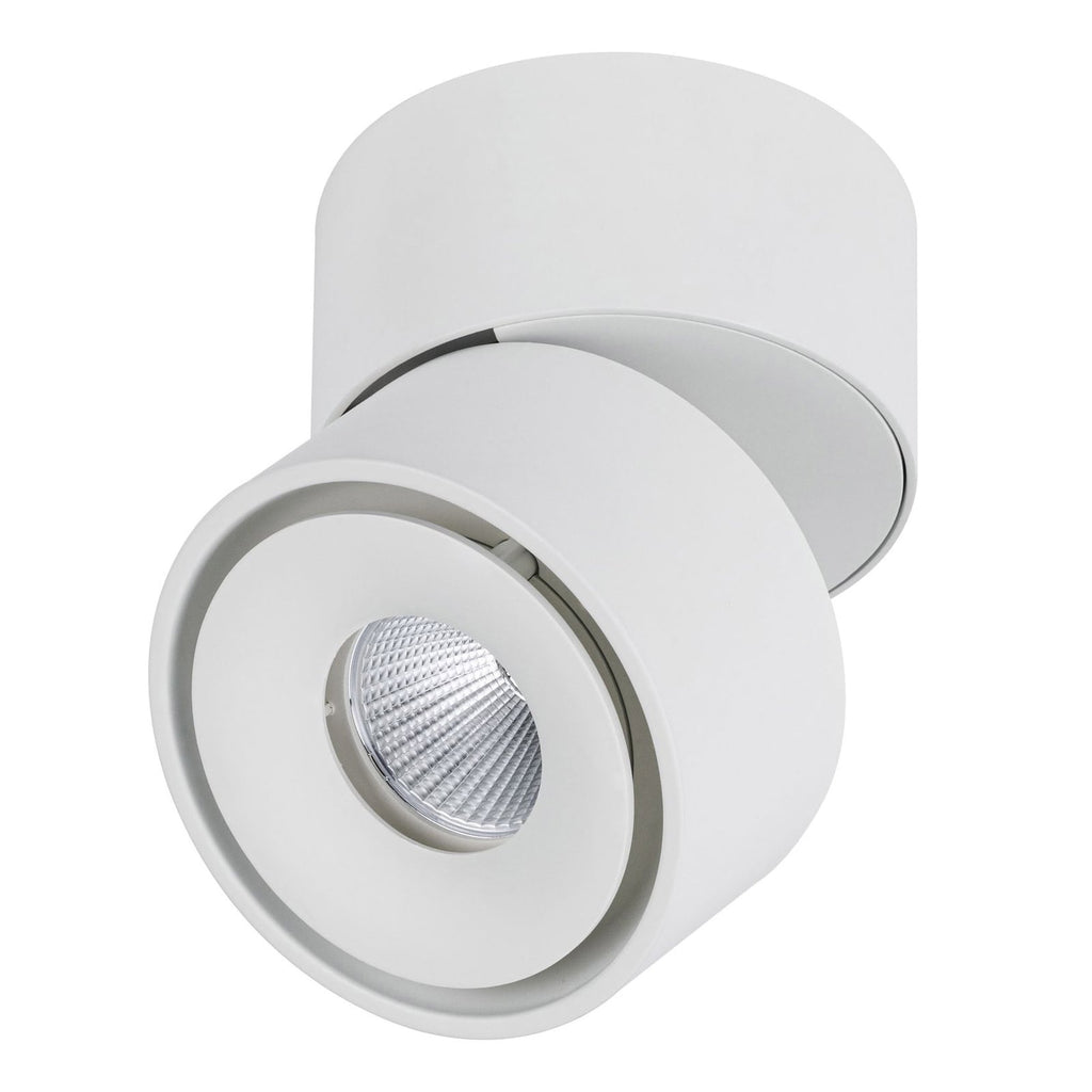 LED påbyggingsspot Spircle matt hvit aluminium Ø8 cm 8W bakside