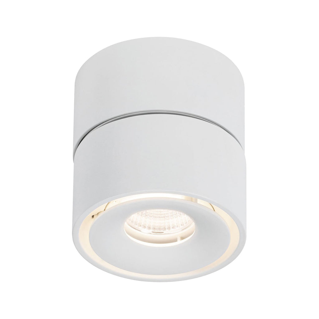 Montert LED påbyggingsspot Spircle matt hvit aluminium Ø8 cm 8W i tak