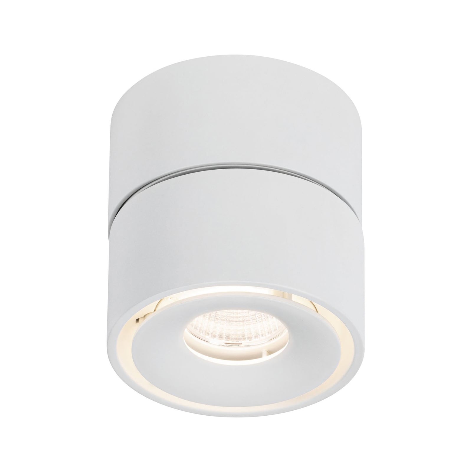 Montert LED påbyggingsspot Spircle matt hvit aluminium Ø8 cm 8W i tak