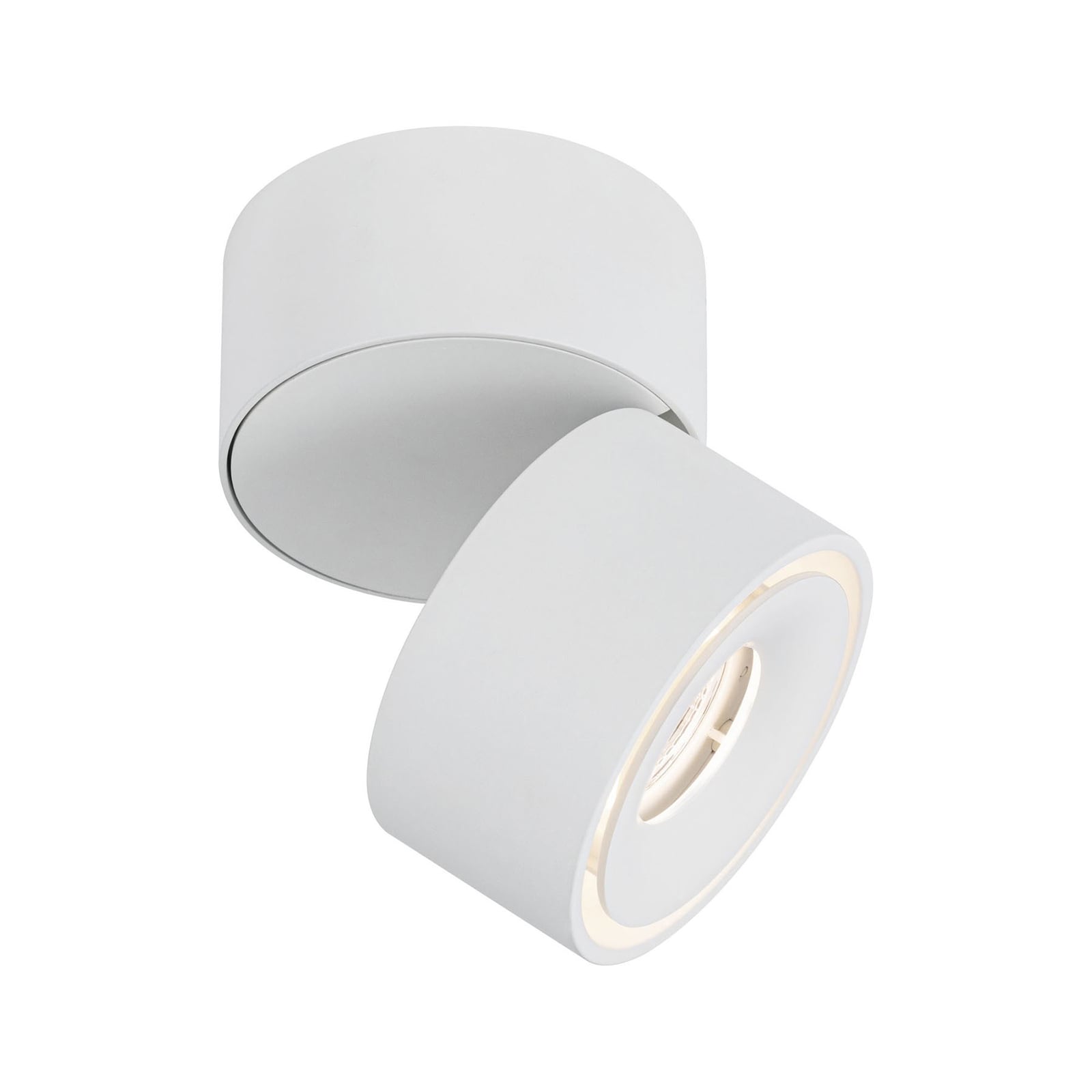 Nærbilde av LED påbyggingsspot Spircle matt hvit aluminium Ø8 cm 8W lampekropp