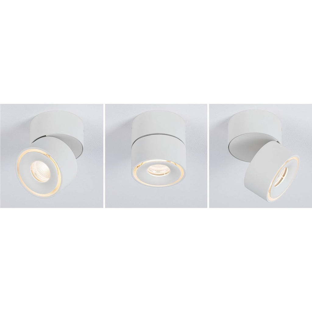 LED påbyggingsspot Spircle matt hvit aluminium Ø8 cm 8W justerbar vinkel