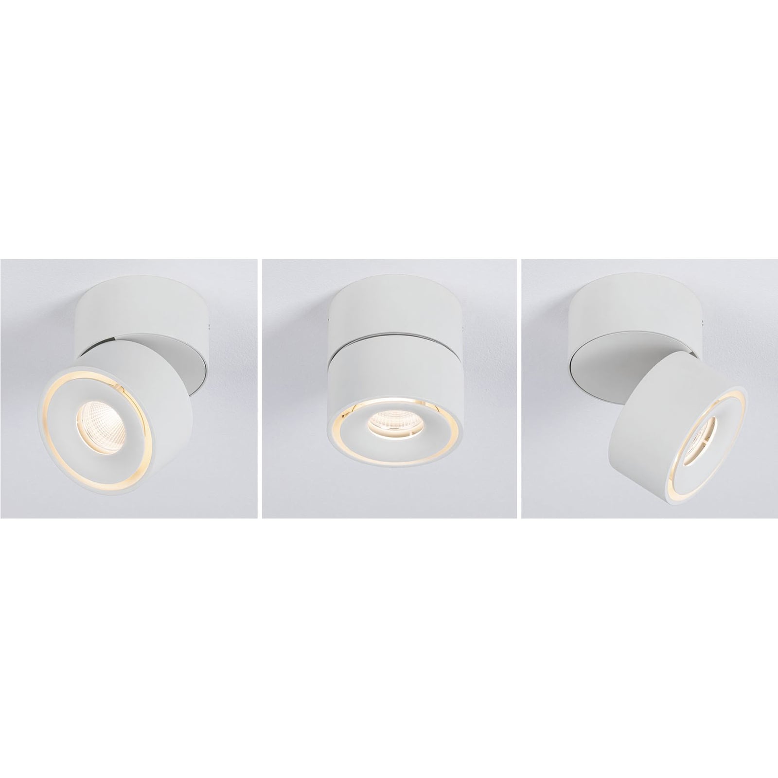 LED påbyggingsspot Spircle matt hvit aluminium Ø8 cm 8W justerbar vinkel