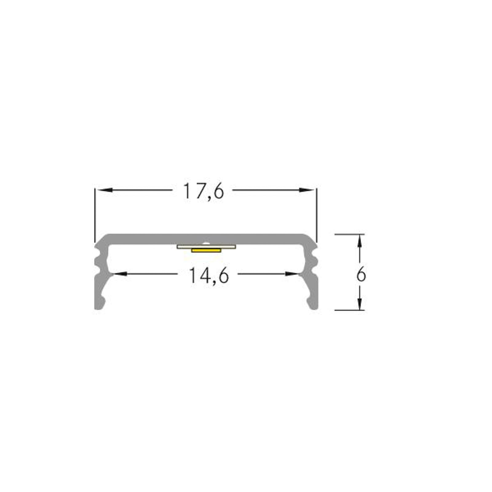 LED-påbyggingsprofil flat aluminium 300 cm - BRUMBERG detalj
