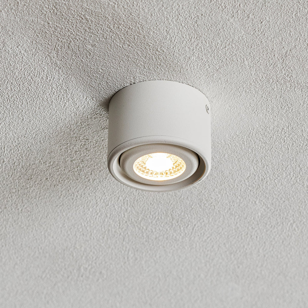 LED påbyggingsspot Anzio svingbar hvit aluminium Ø8 cm 6W forfra