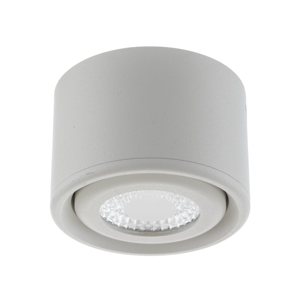 LED påbyggingsspot Anzio svingbar hvit aluminium Ø8 cm 6W montert i tak