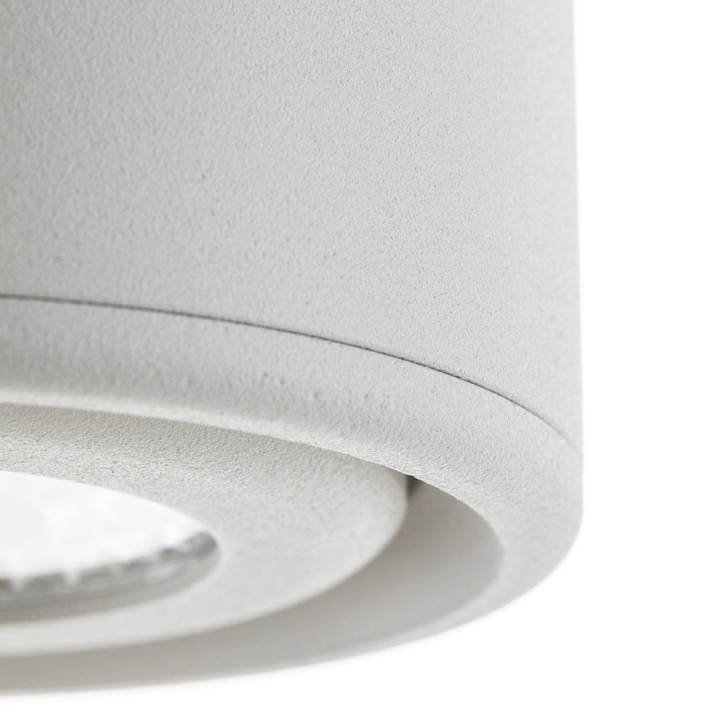 LED påbyggingsspot Anzio svingbar hvit aluminium Ø8 cm 6W nærbilde av aluminium