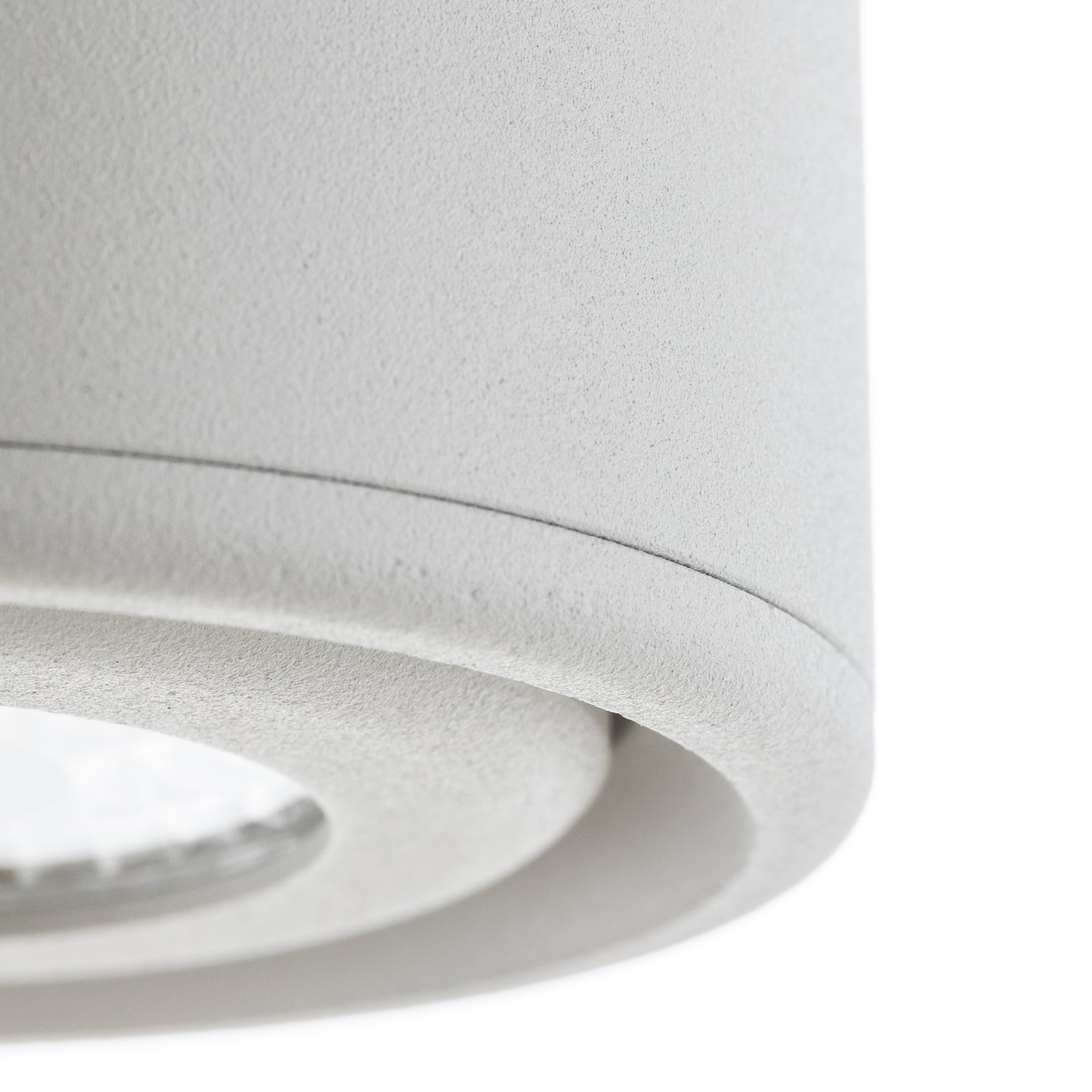 LED påbyggingsspot Anzio svingbar hvit aluminium Ø8 cm 6W nærbilde av aluminium