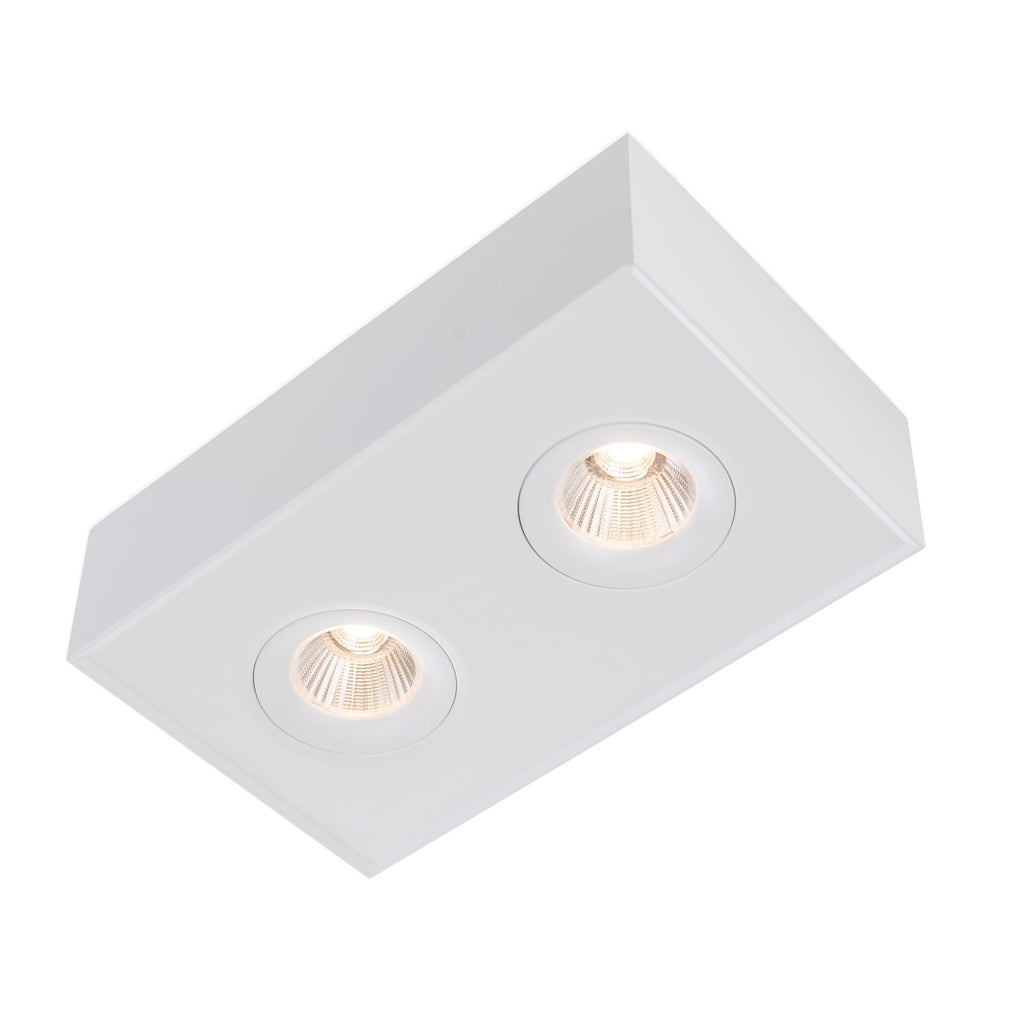 LED påbyggingsspot DL04 Surface X2 hvit dimbar forfra