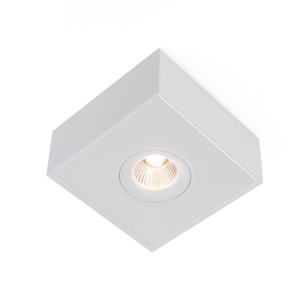 LED påbyggingsspot DL04 Surface X1 svingbar hvit forfra