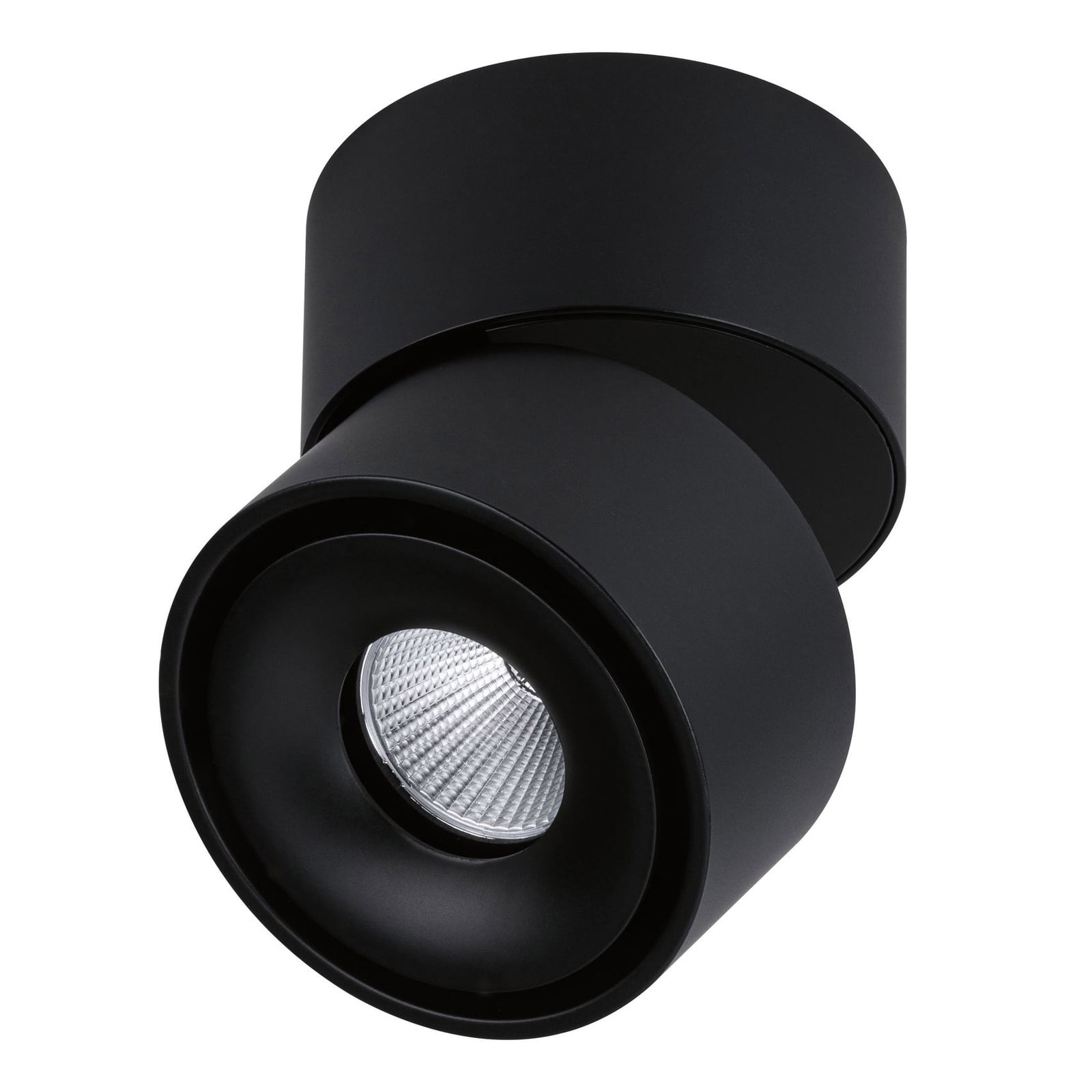 LED påbyggingsspot Spircle svart matt svingbar bakside