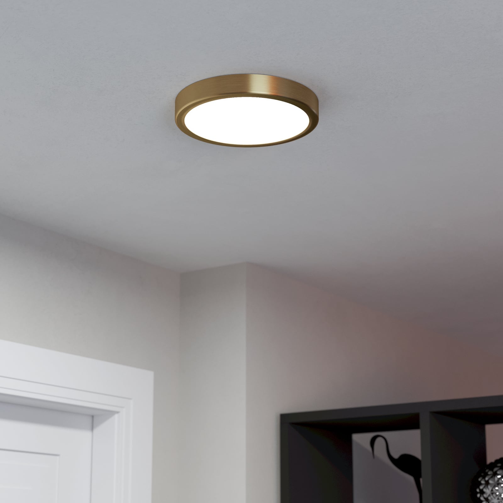 LED påbyggingspanel Fueva 5 messing Ø21 cm bakside