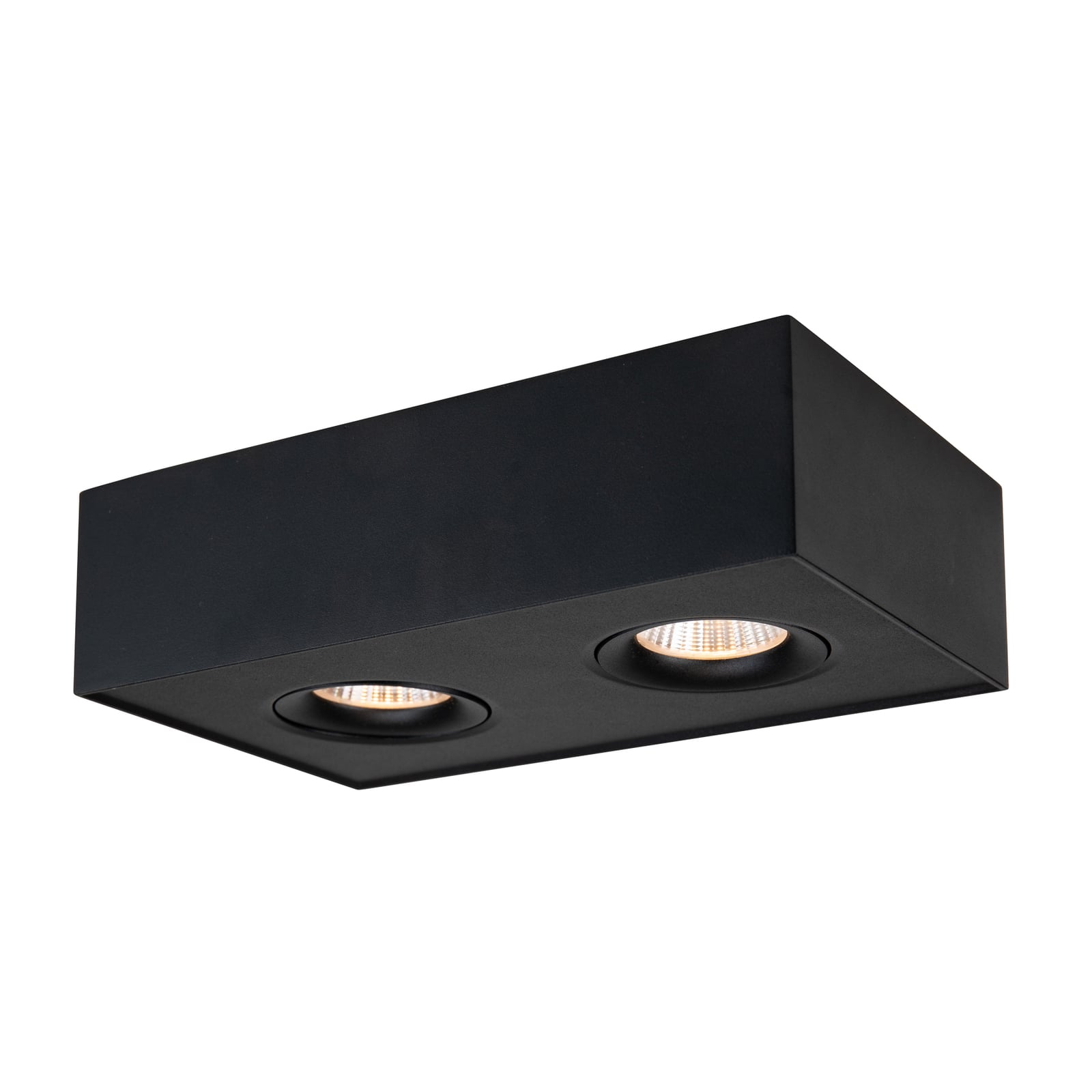 Nærbilde av LED påbyggingsspot DL04 Surface X2 dimbar svart 2700K
