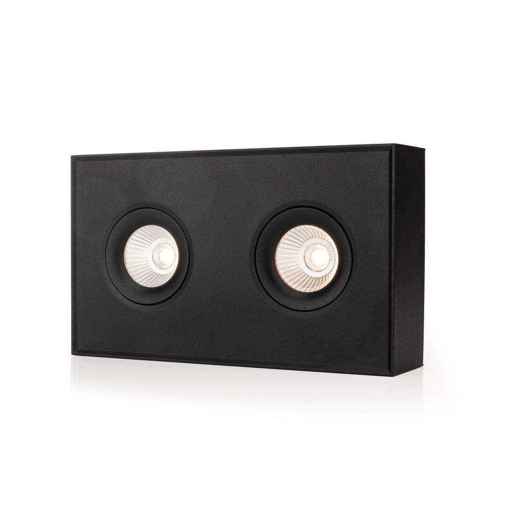 Montert LED påbyggingsspot DL04 Surface X2 dimbar svart 2700K i rom