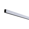 LED påbyggprofil Square svart med hvit diffusor 200 cm forfra