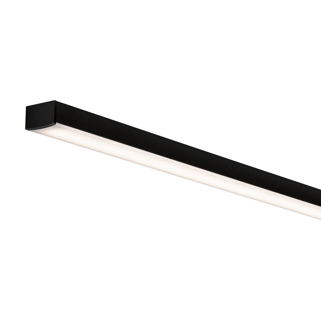 LED påbyggprofil Square svart med hvit diffusor 200 cm bakside