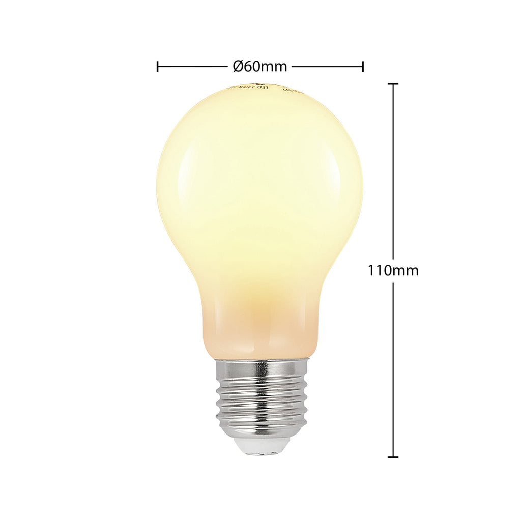 LED-pære E27 4W 2700K dimbar opal pæreform Arcchio bakside