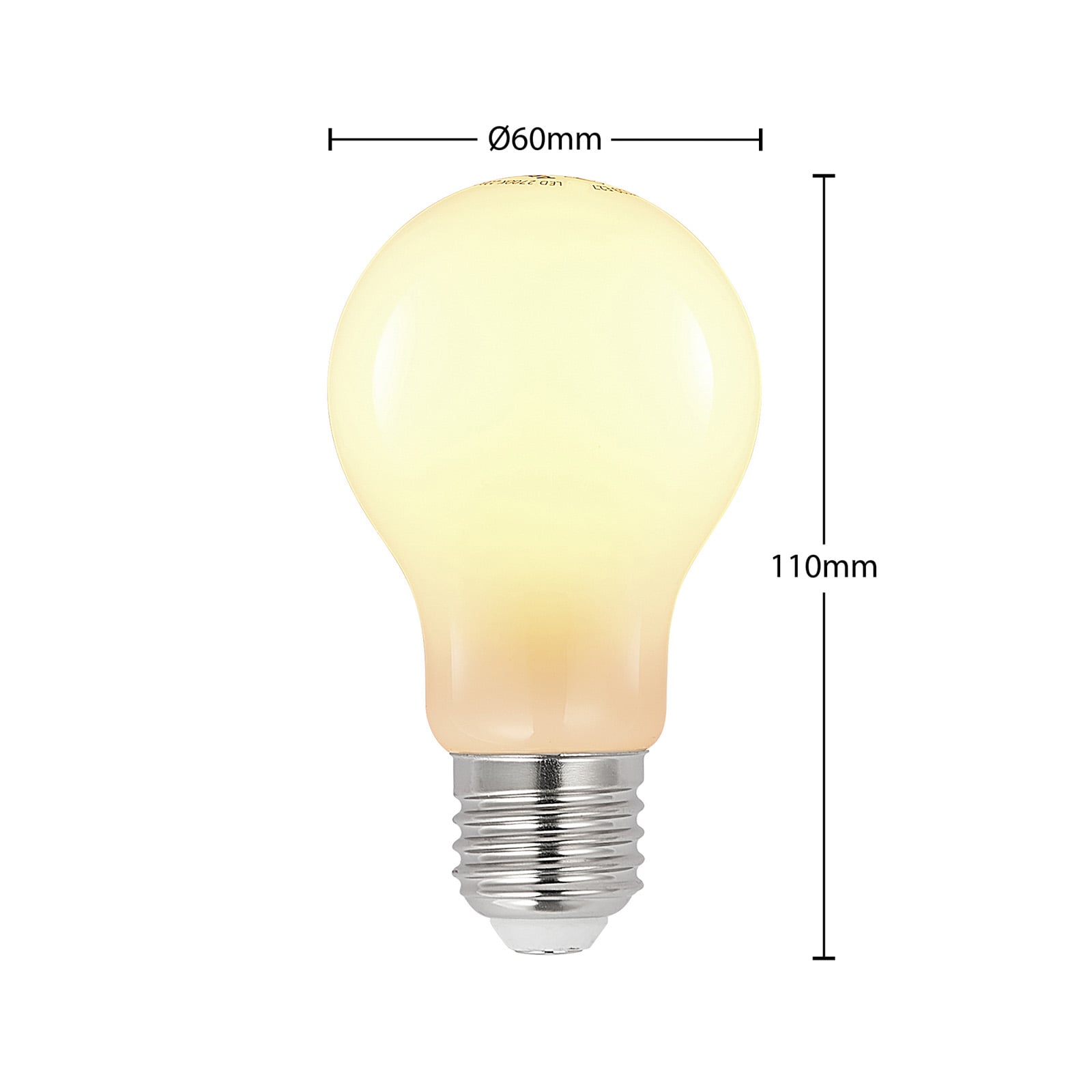 LED-pære E27 4W 2700K dimbar opal pæreform Arcchio bakside
