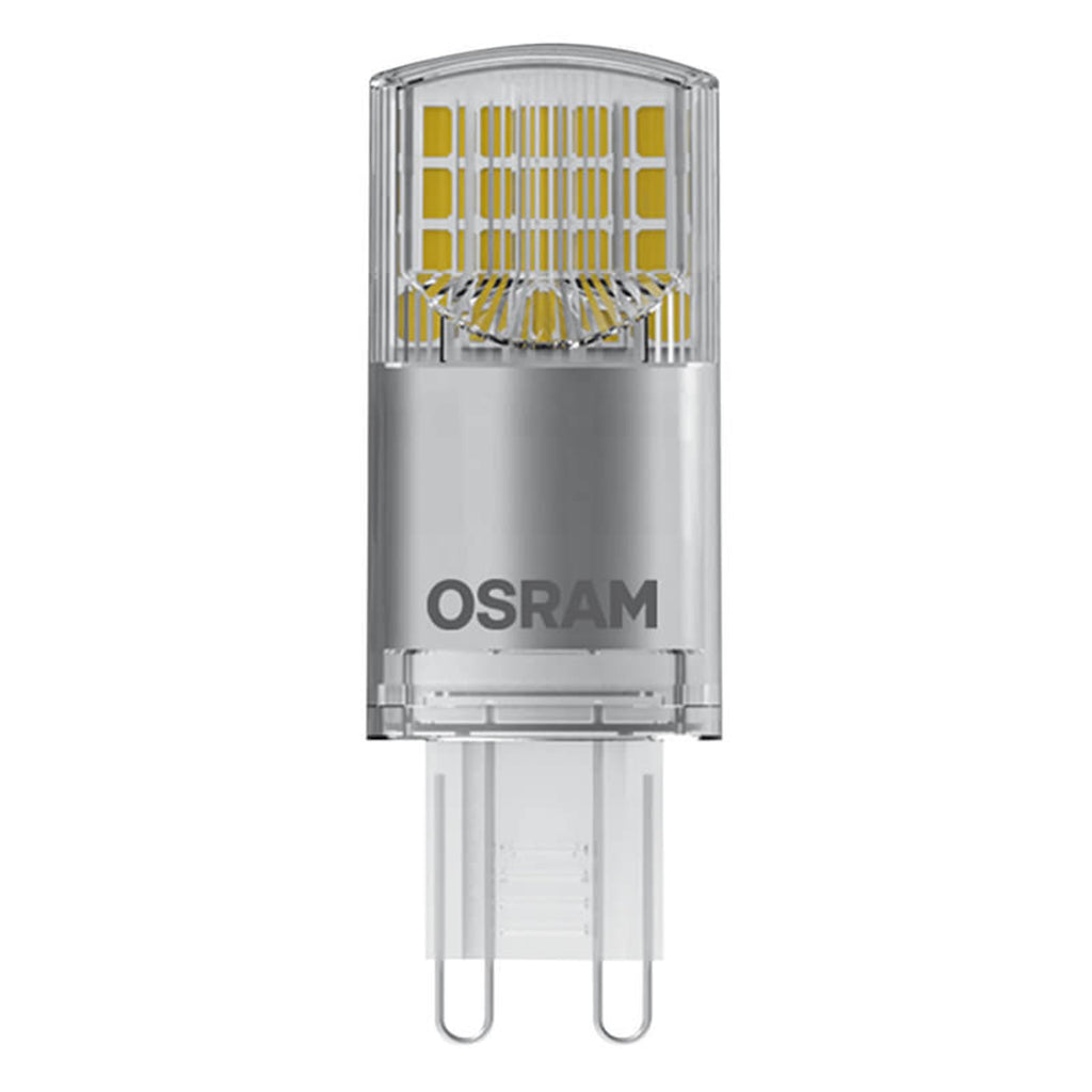 LED-pære G9 3,8W 2700K varmhvit 470 lm klar OSRAM forfra