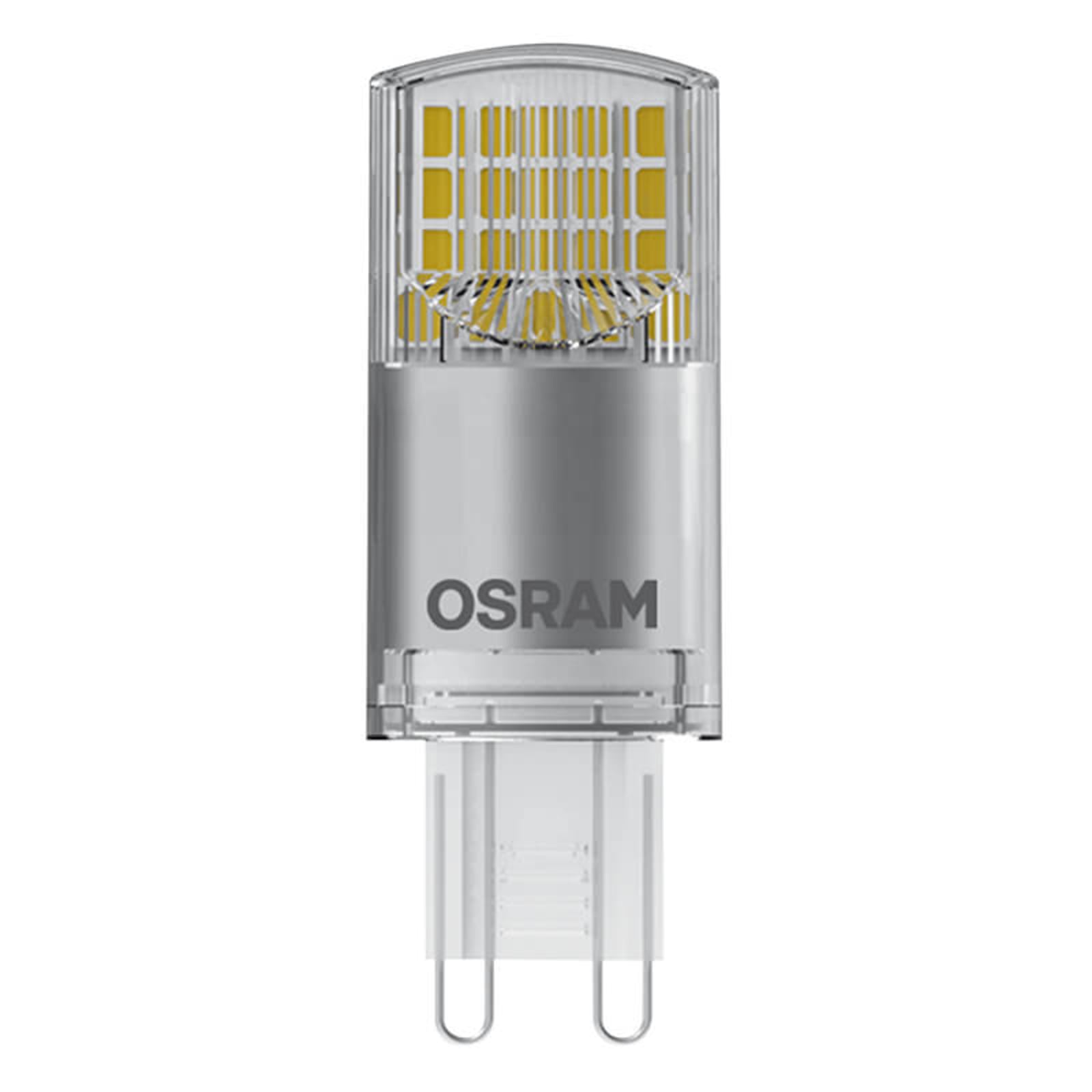 LED-pære G9 3,8W 2700K varmhvit 470 lm klar OSRAM forfra