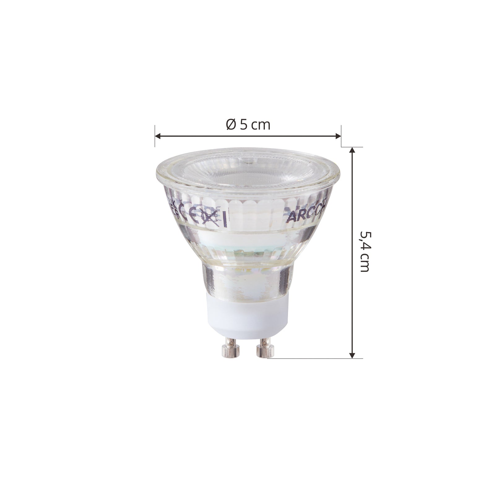 Detalj av LED-pære GU10 2,5W 6500K kaldhvit glass 3-pack - Arcchio