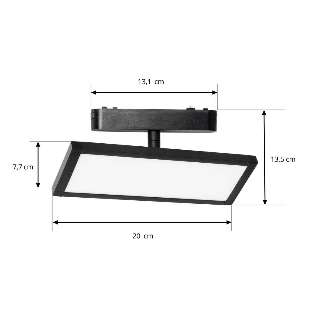 LED-panel 48V Lumaro dimbar svart aluminium nærbilde av aluminium