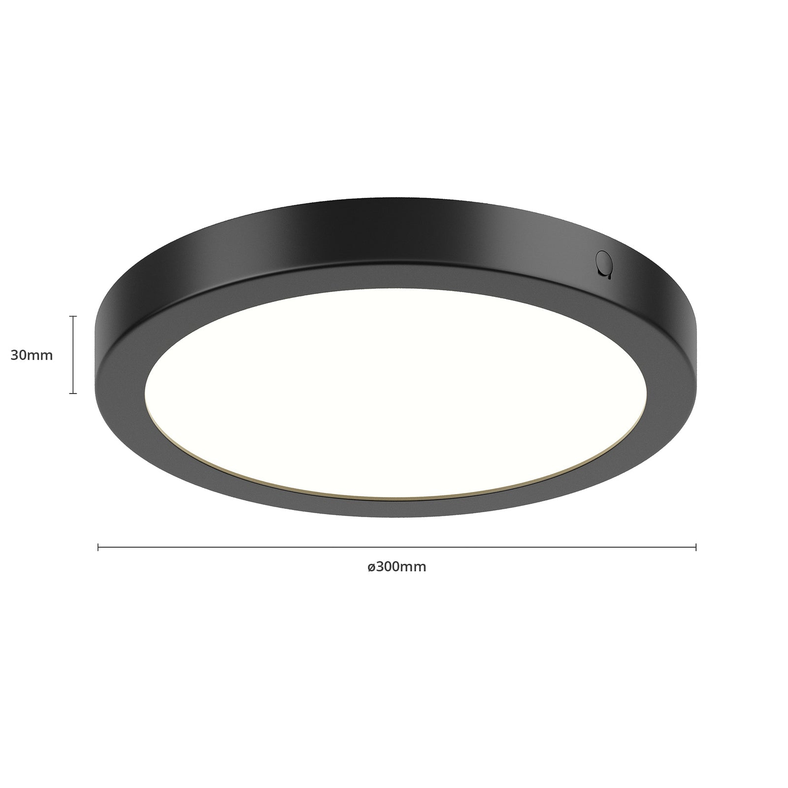 Montert LED-panel Abia rund svart matt Ø30 cm 22W varmhvit i tak