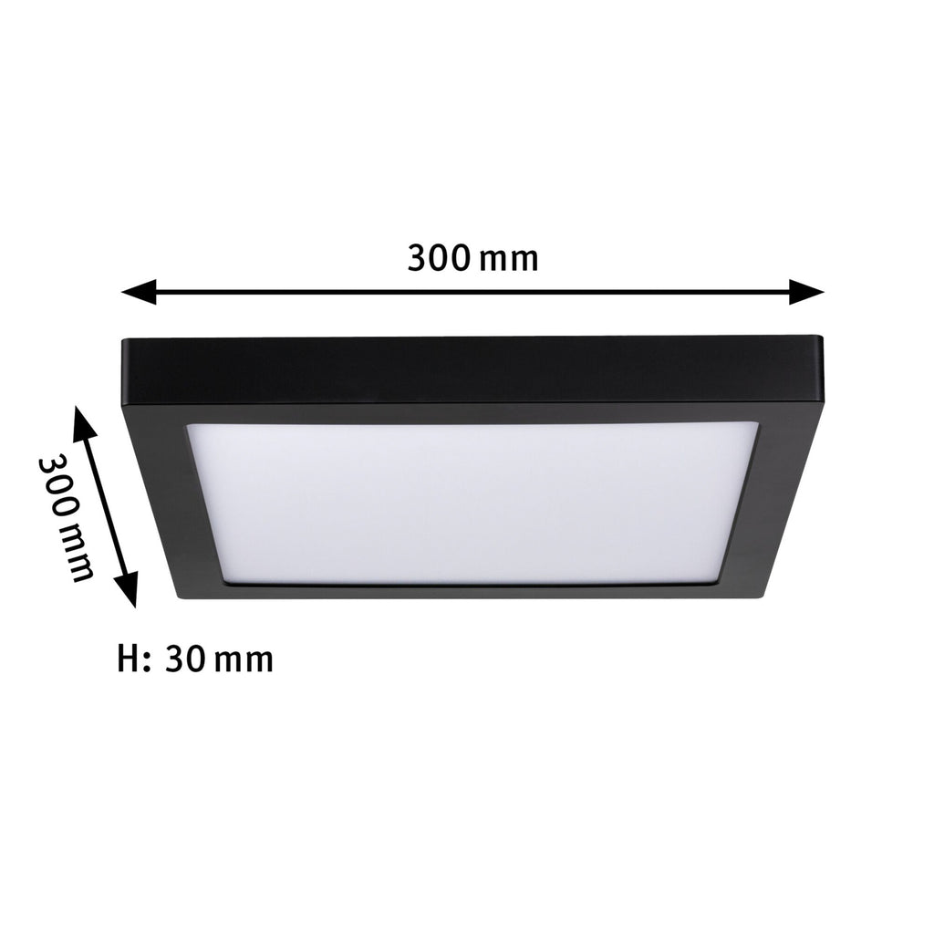 LED-panel Abia svart 30x30 cm 22W 2700K varmhvit opplyst
