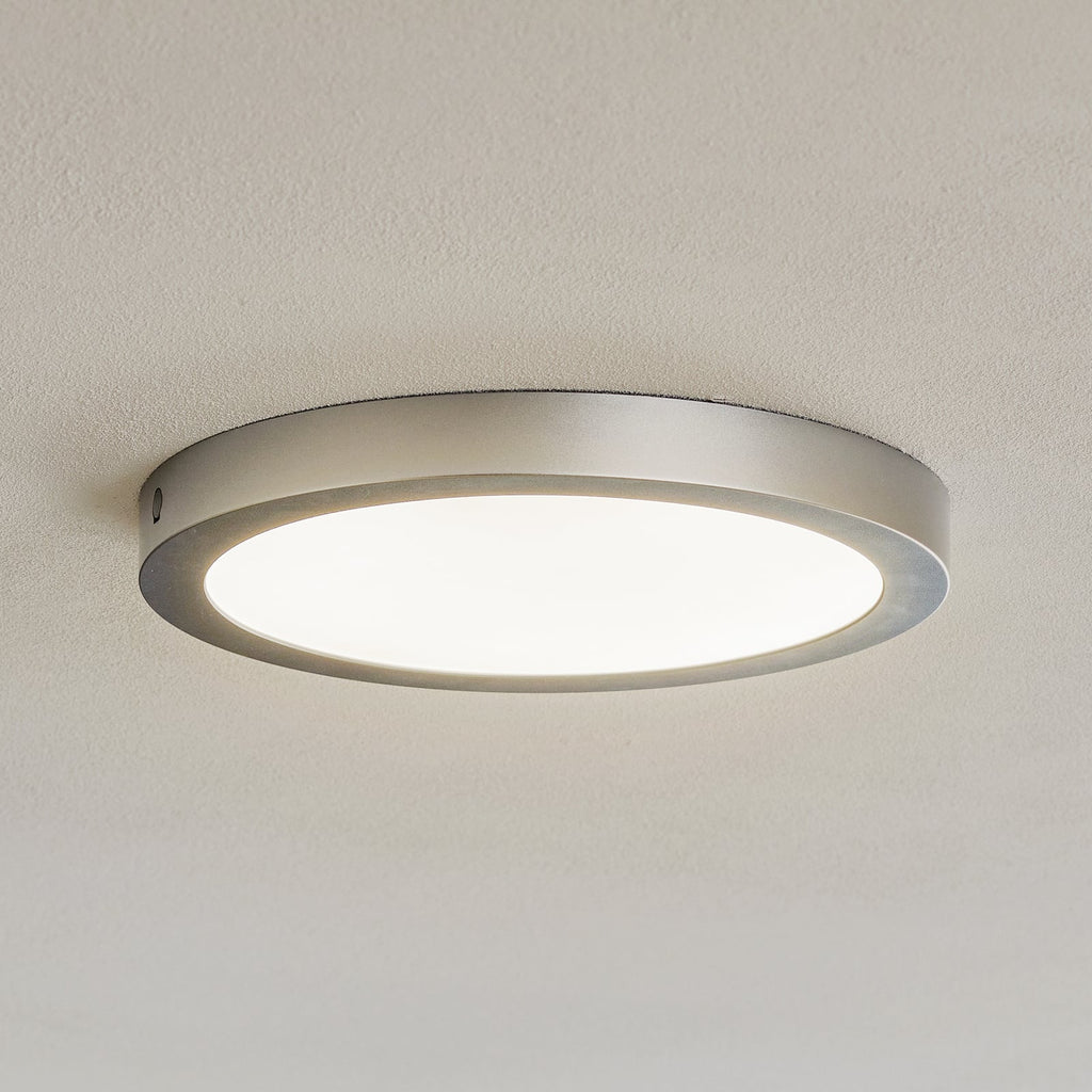 LED-panel Abia taklampe Ø30 cm 22W varmhvit matt krom forfra