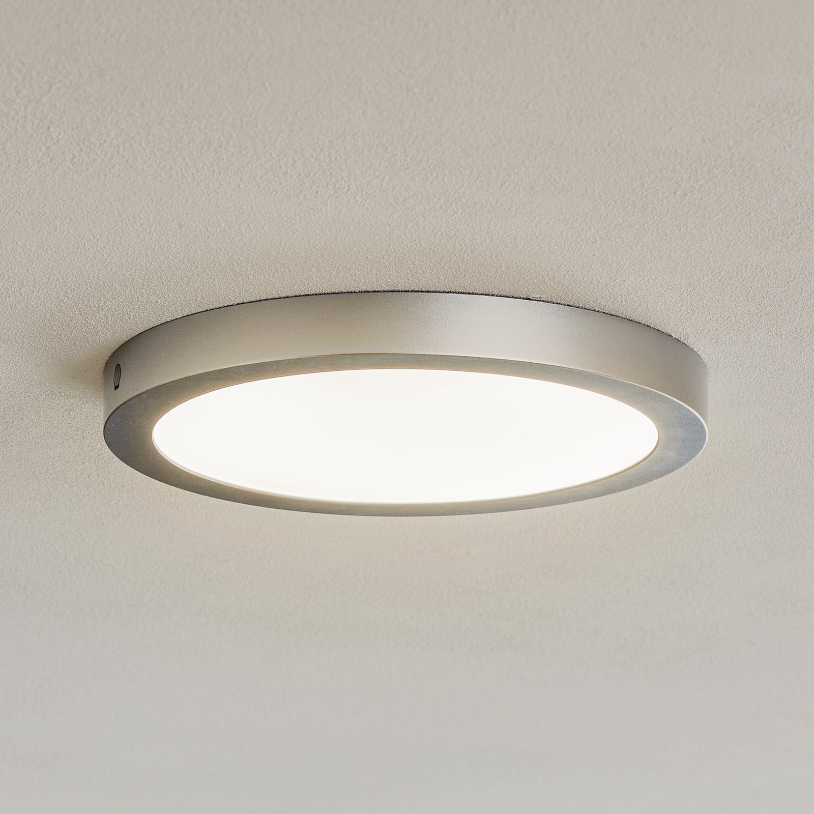 LED-panel Abia taklampe Ø30 cm 22W varmhvit matt krom forfra