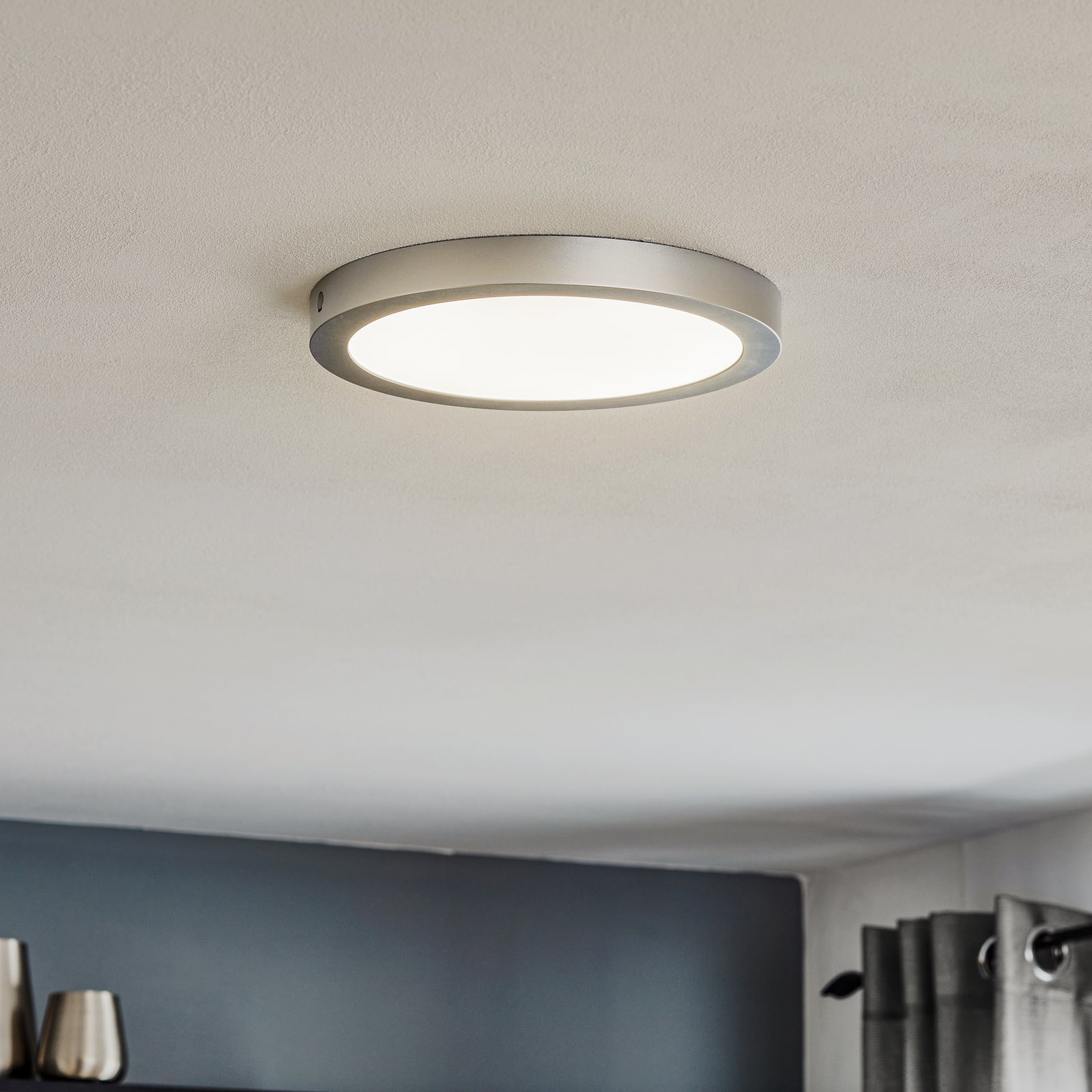 LED-panel Abia taklampe Ø30 cm 22W varmhvit matt krom bakside