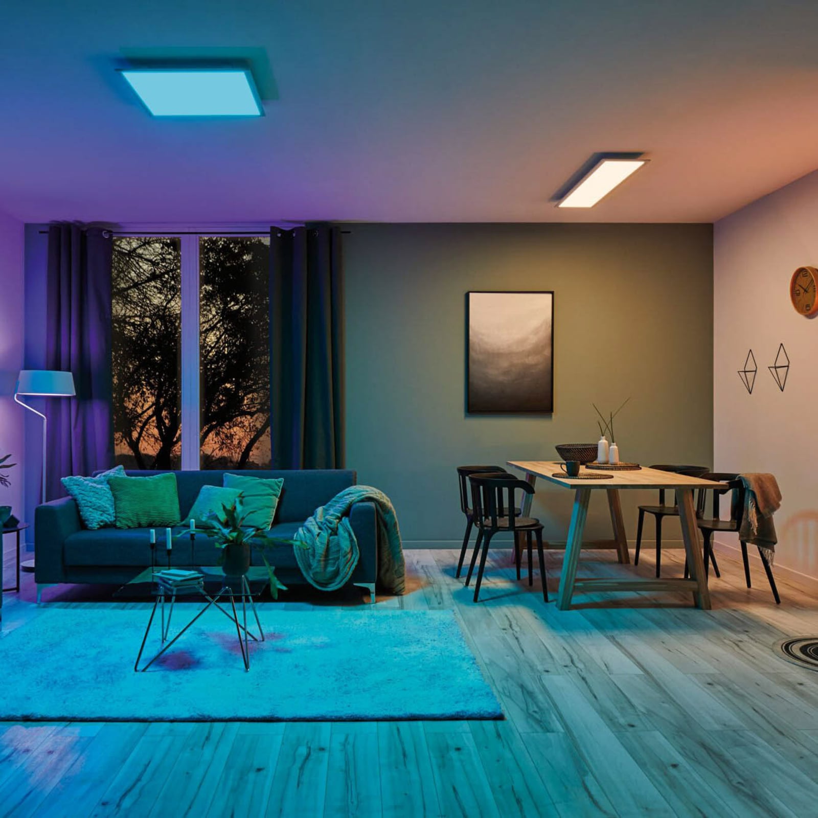LED-panel Amaris 60x30 cm RGBW Zigbee dimbar hvit bakside